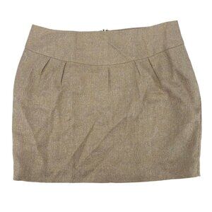 MICHAEL KORS SIZE 10 LINEN BLEND GOLD BEIGE  MINI SKIRT METALLIC ACCENTS